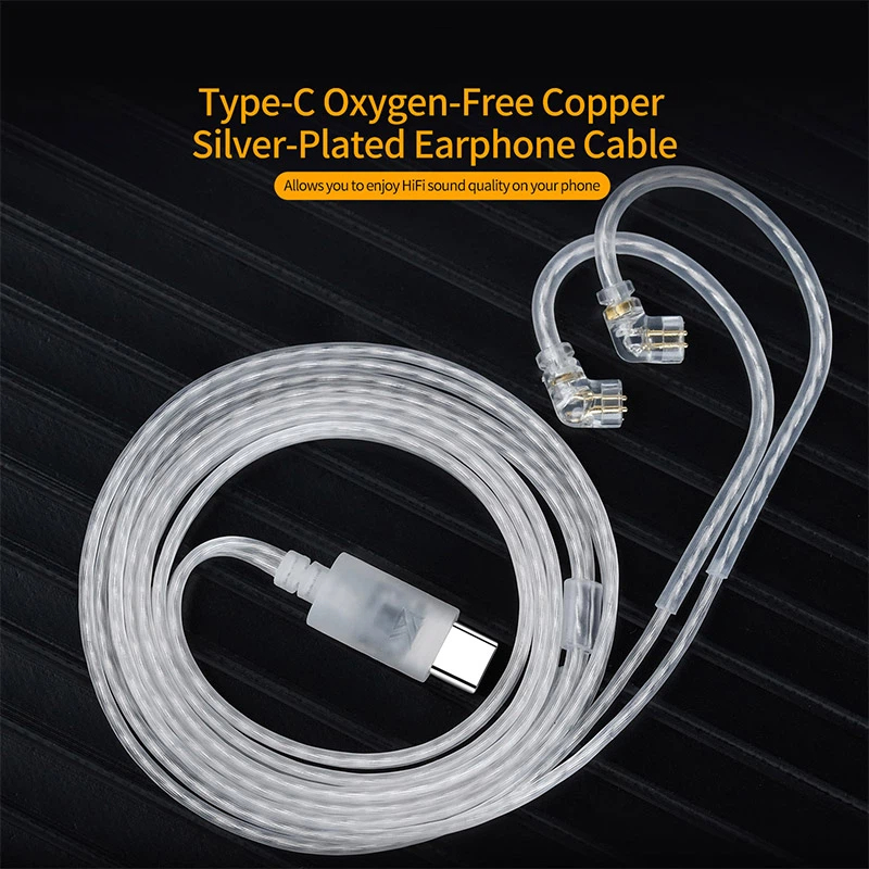 KZ Earphones Cable OFC Silver  - Usb C Earphone review and price
